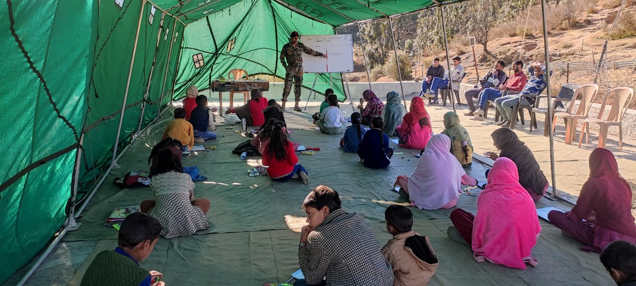 'Indian army organised painting competition at Chassana, Hubbiand Luni Darma'